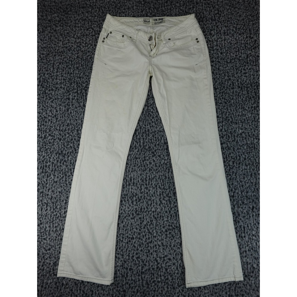 LTB 1948 Little Big Jeans Womens W28 L34 Off-White Straight Leg Stretch Denim